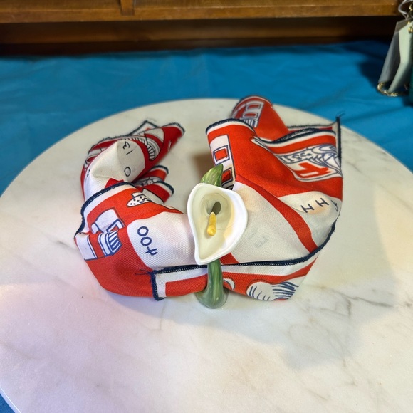 Napkin rings, vintage ceramic white flowers with green stems- vintage - Picture 8 of 9